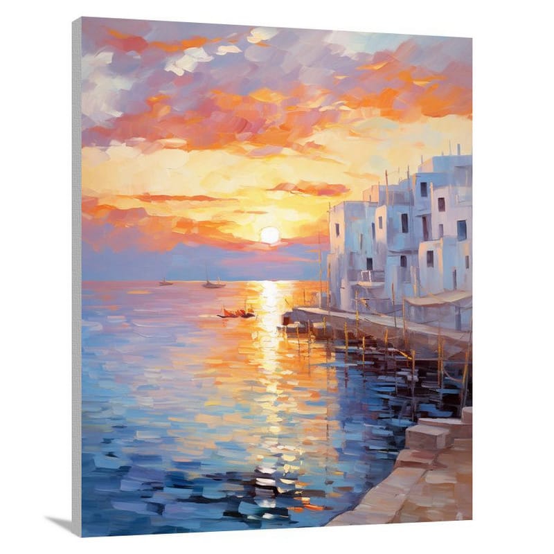 Mykonos Sunset - Impressionist - Canvas Print