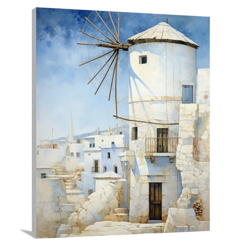 Mykonos Windmill - Canvas Print