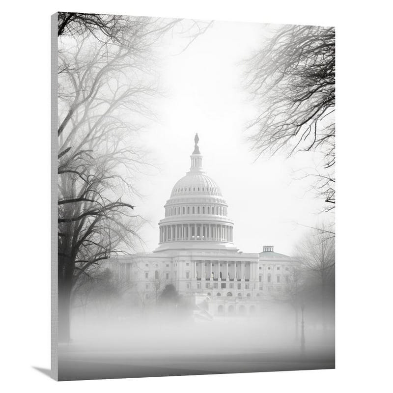 Mystic Fog: Washington DC - Canvas Print
