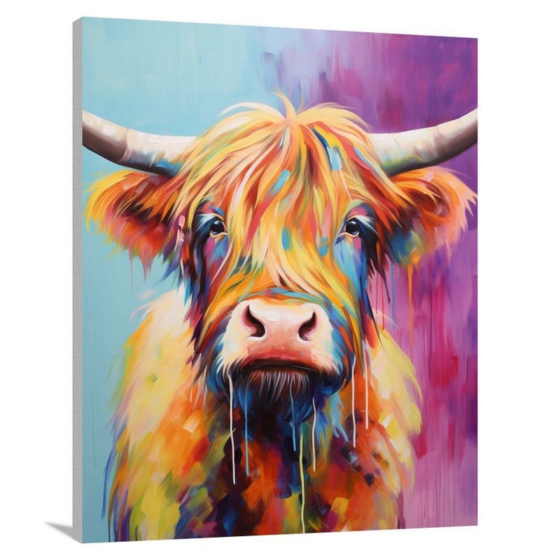 Mystic Highland Cow - Pop Art - Canvas Print