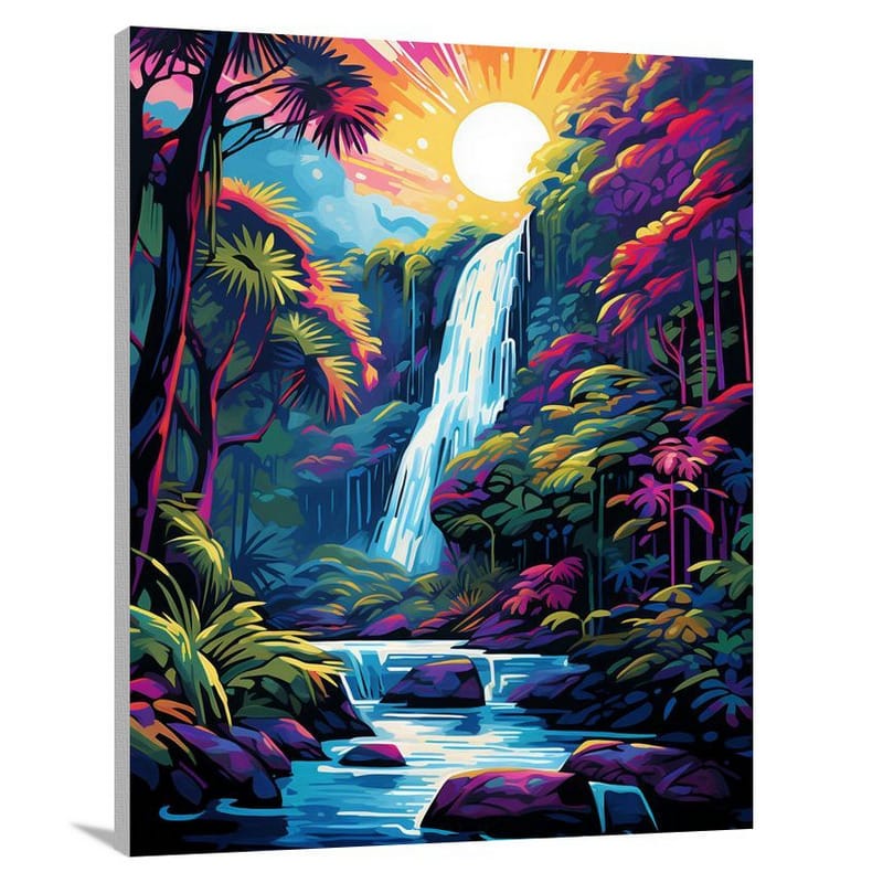 Mystical Cascade: Saint Lucia - Canvas Print