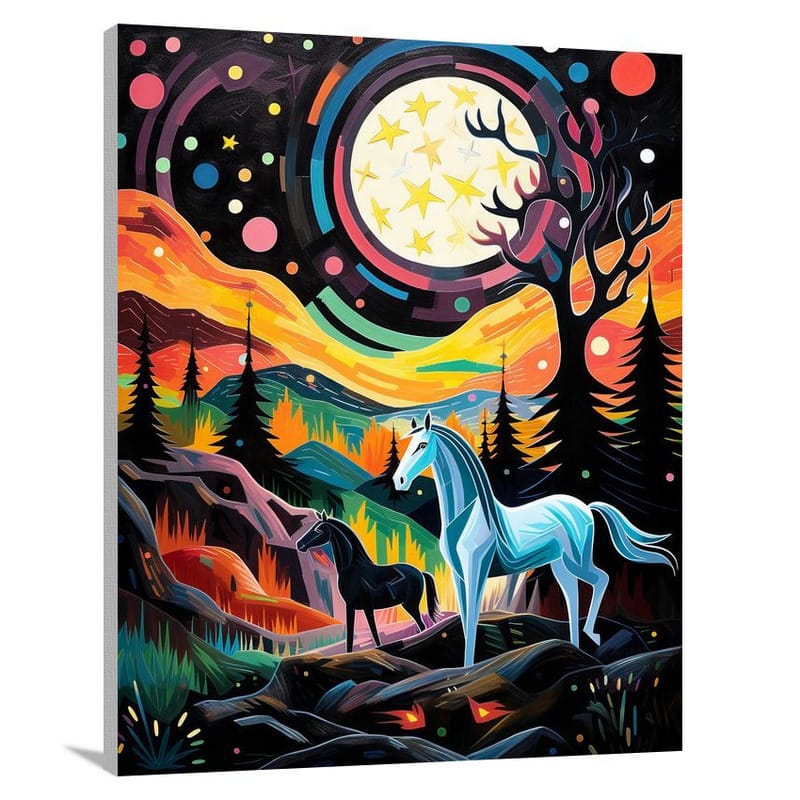 Mystical Equine Gathering - Pop Art - Canvas Print