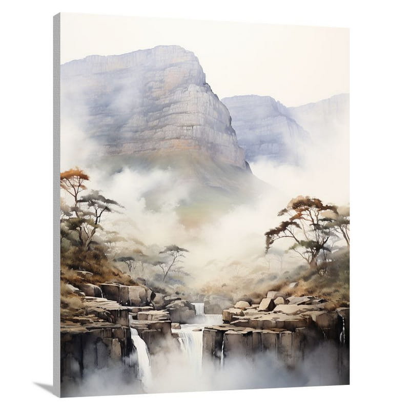 Mystical Flow: South Africa's Table Mountain - Canvas Print