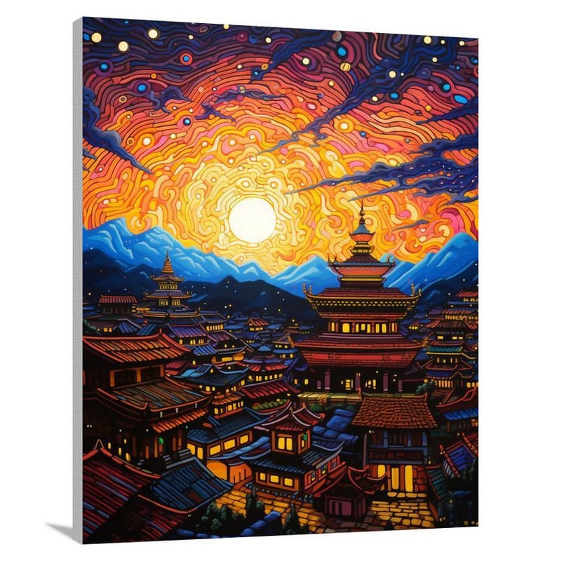 Mystical Sunrise over Nepal - Canvas Print