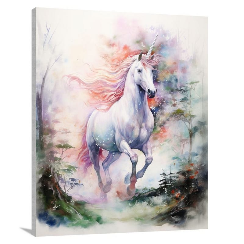 Mythical Creature: Enchanted Gallop - Watercolor - Canvas Print