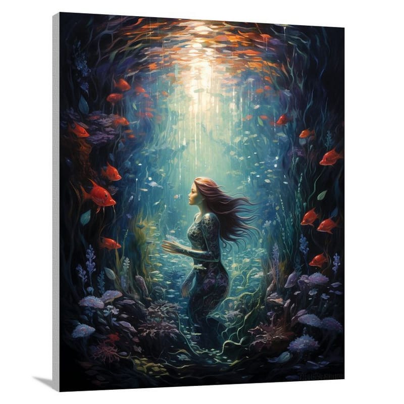 Mythical Creature: Enchanting Mermaid - Contemporary Art - Canvas Print