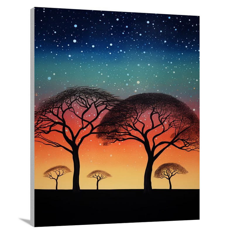 Namibia's Starry Silhouettes - Canvas Print