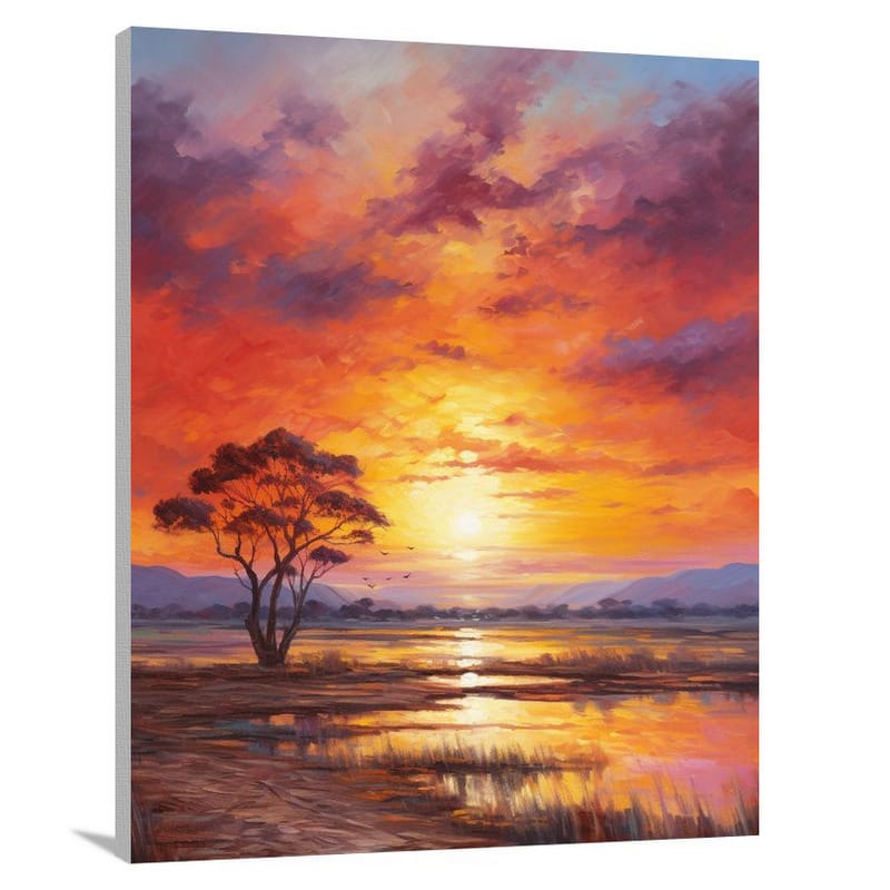 Namibian Sunset - Impressionist - Canvas Print