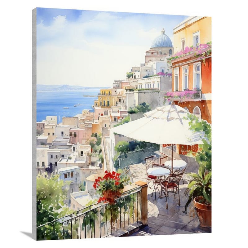 Naples Serenity - Watercolor - Canvas Print