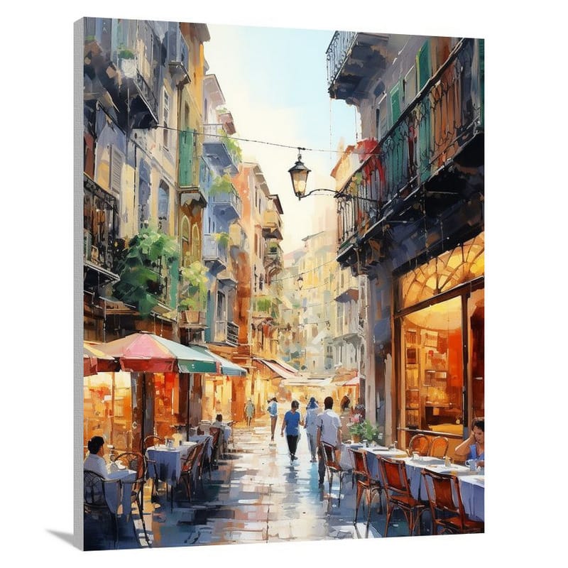 Naples' Vibrant Market - Canvas Print