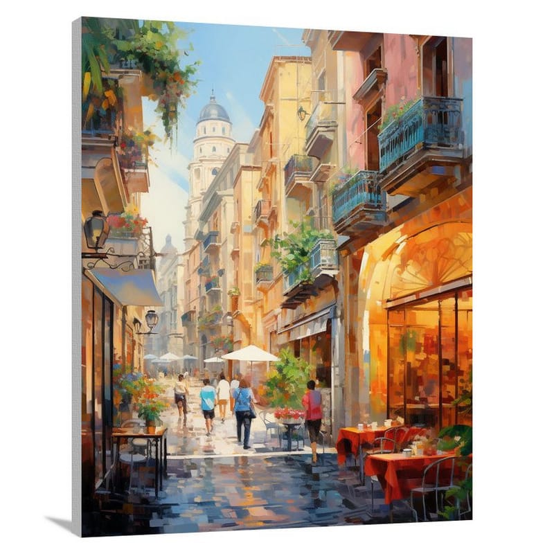 Naples' Vibrant Tapestry - Canvas Print