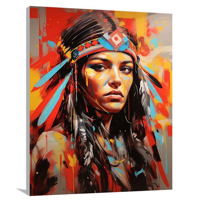 Native Echoes: A Global Fusion - Pop Art - Canvas Print