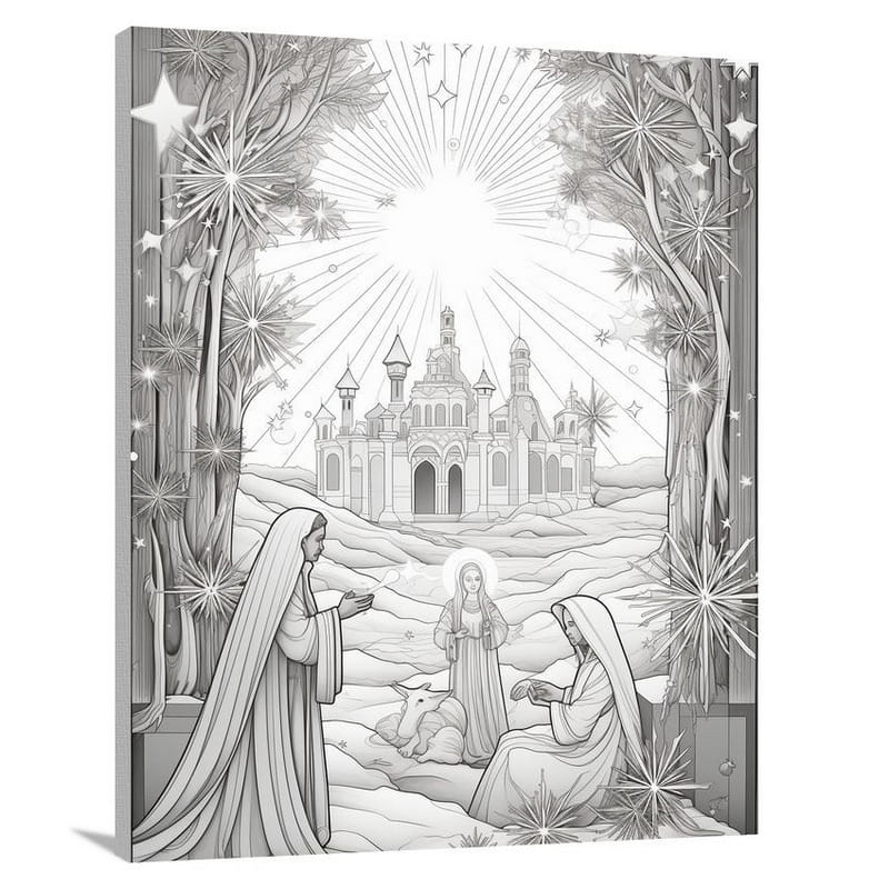 Nativity Scene: A Majestic Decorative Canvas - Canvas Print