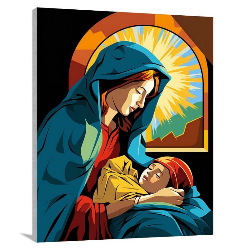 Nativity Scene: A Tender Bond - Canvas Print