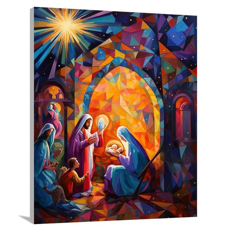 Nativity Scene: A Whimsical Celebration - Canvas Print