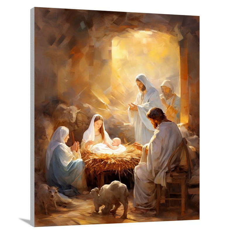 Nativity Scene: Tranquil Serenity - Canvas Print