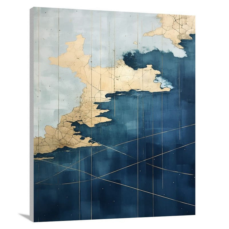 Navigating Humanity: A Minimalist Nautical Map - Canvas Print