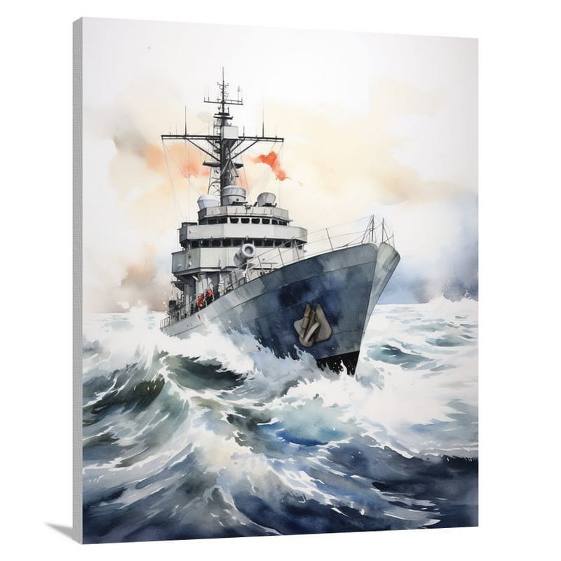 Navy's Valor - Watercolor 2 - Canvas Print