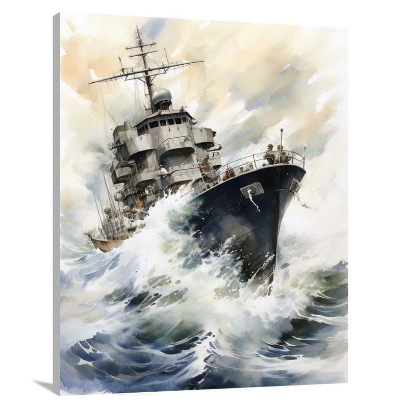 Navy's Valor - Watercolor - Canvas Print