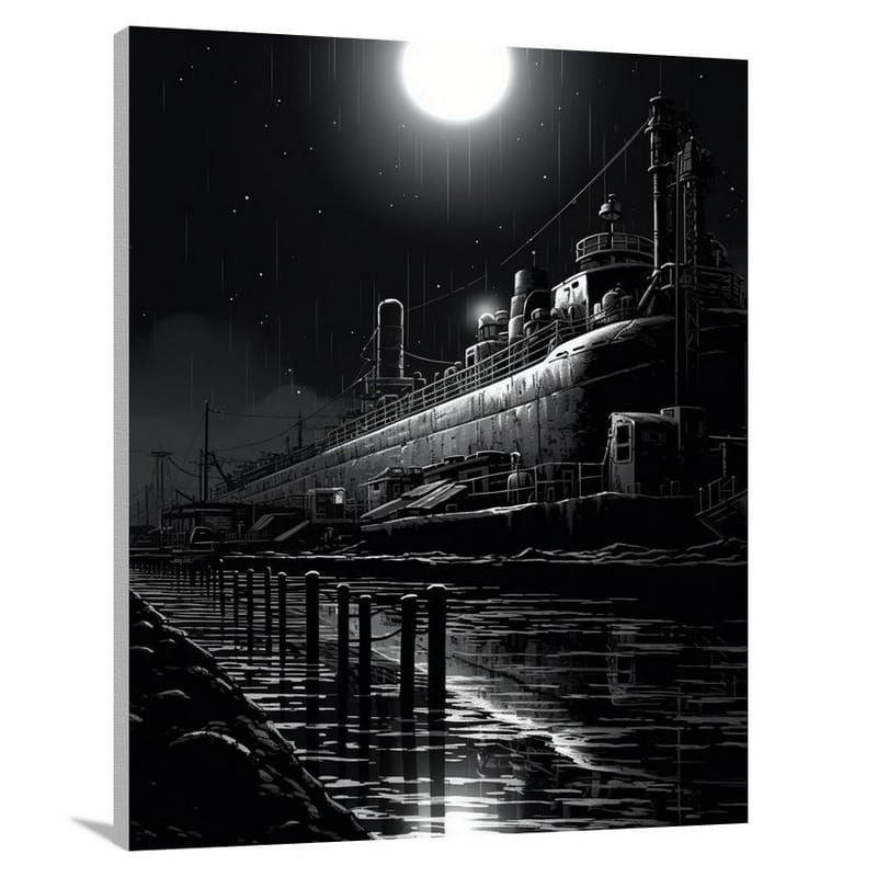 Navy Secrets - Black And White - Canvas Print