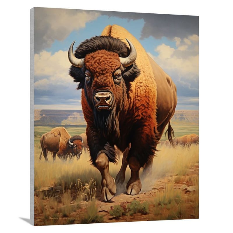Nebraska's Majestic Bison - Canvas Print