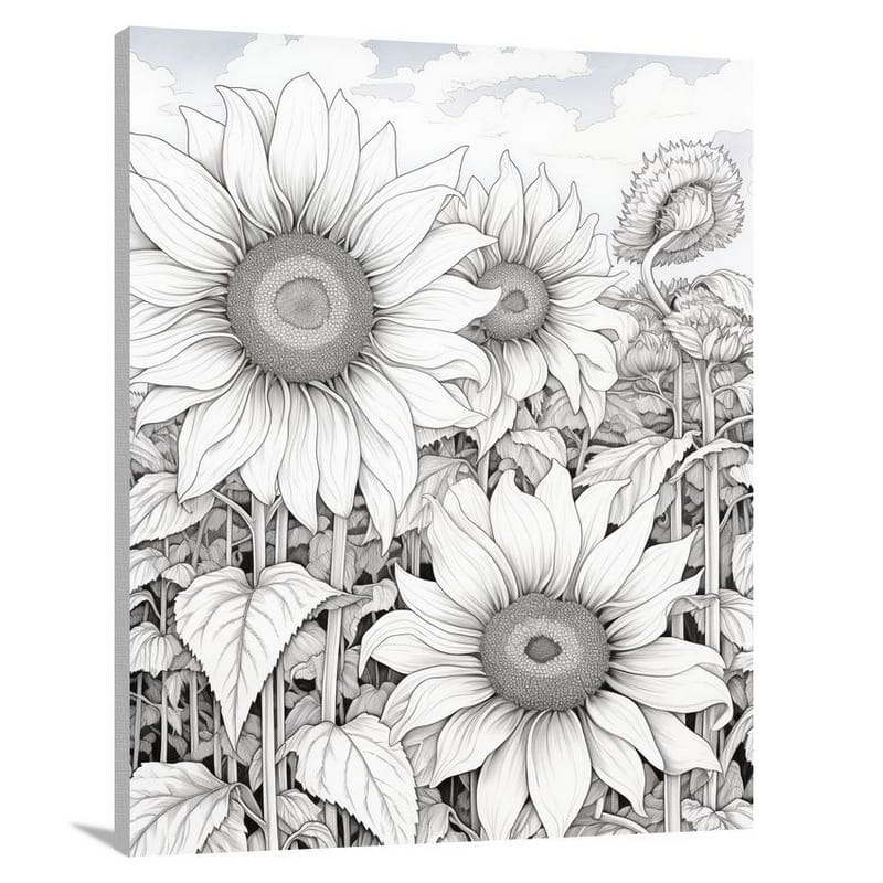 Nebraska's Sunflower Symphony - Canvas Print