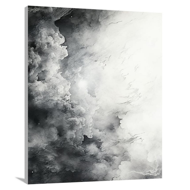 Nebula's Monochrome Dance - Canvas Print