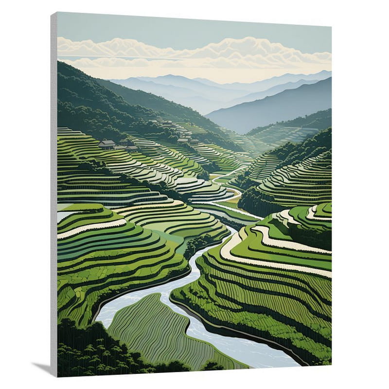 Nepal's Serene Reflections - Minimalist - Canvas Print