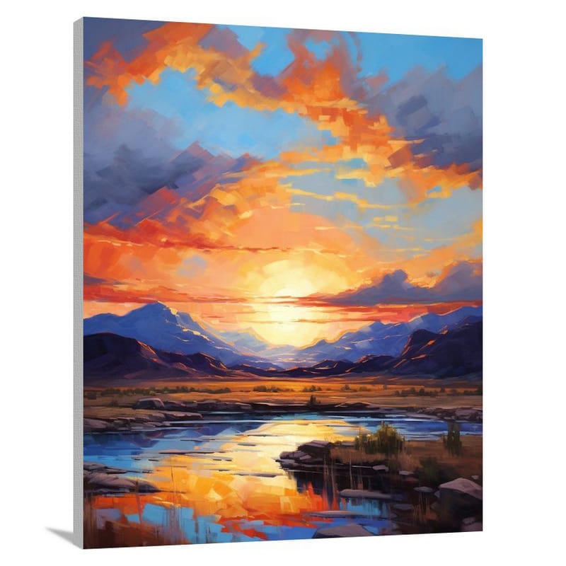 Nevada's Fiery Horizon - Canvas Print