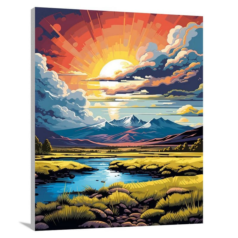 Nevada's Thunderous Majesty - Pop Art - Canvas Print