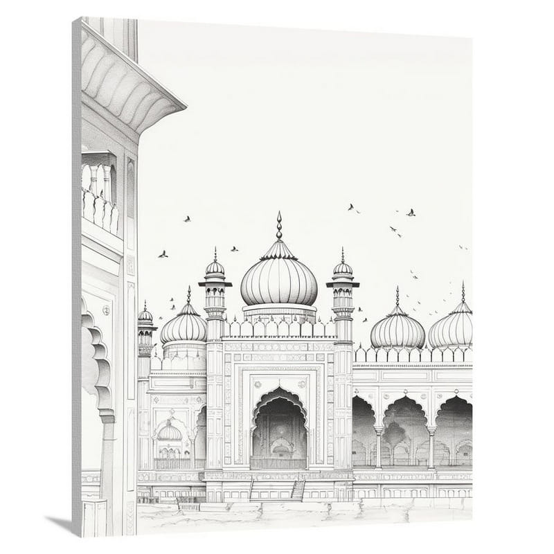 New Delhi's Majestic Reflections - Canvas Print
