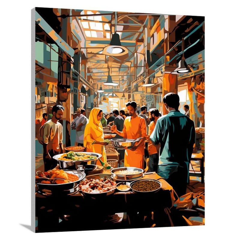 New Delhi Spice Bazaar - Canvas Print