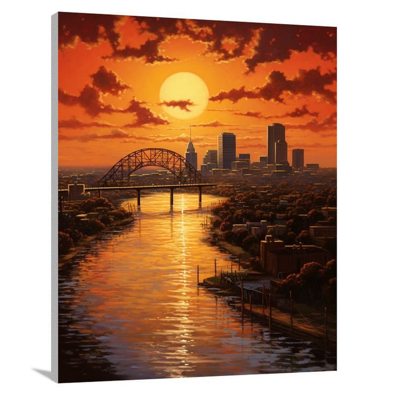 New Orleans Sunset - Contemporary Art - Canvas Print