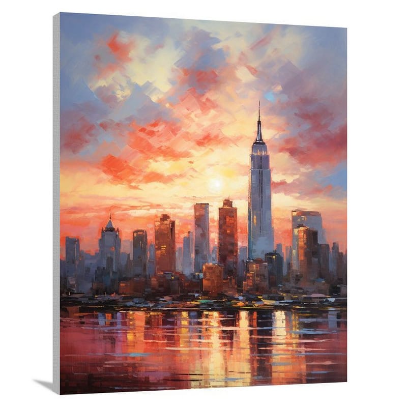 New York City Sunset - Impressionist - Canvas Print