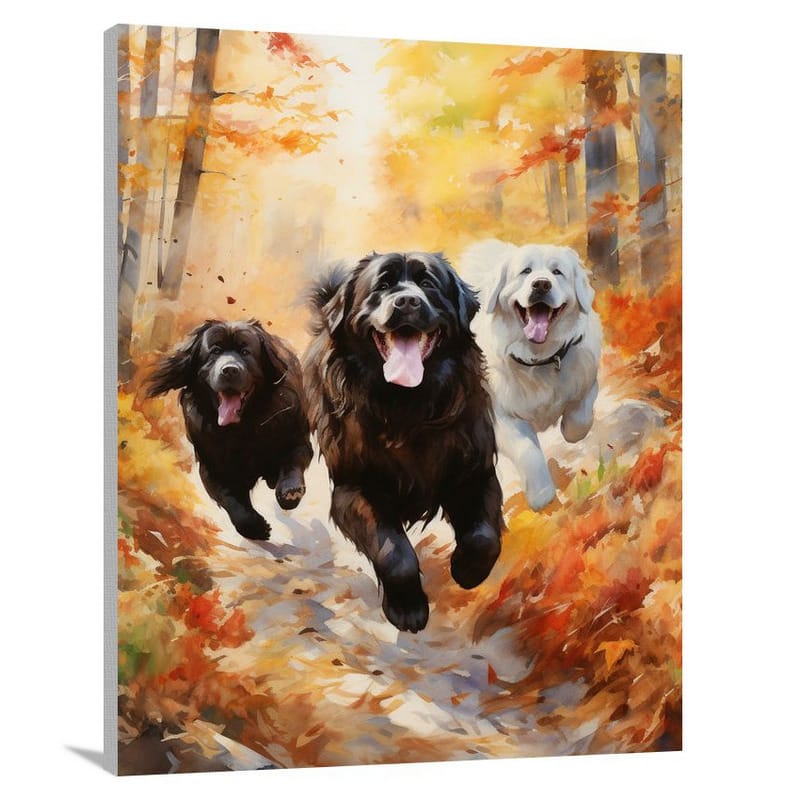 Newfoundland's Autumn Frolic - Canvas Print