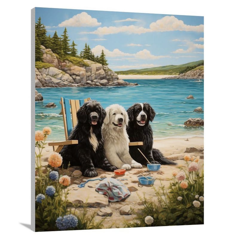 Newfoundland's Coastal Companions - Canvas Print