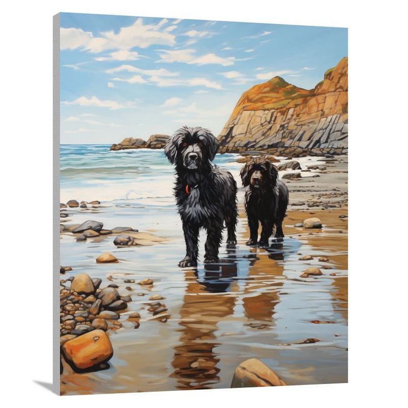 Newfoundland's Coastal Companions - Contemporary Art - Canvas Print