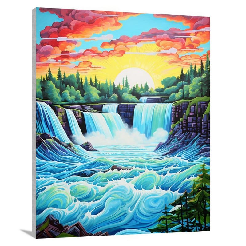Niagara Fall: Tranquil Serenity - Pop Art - Canvas Print