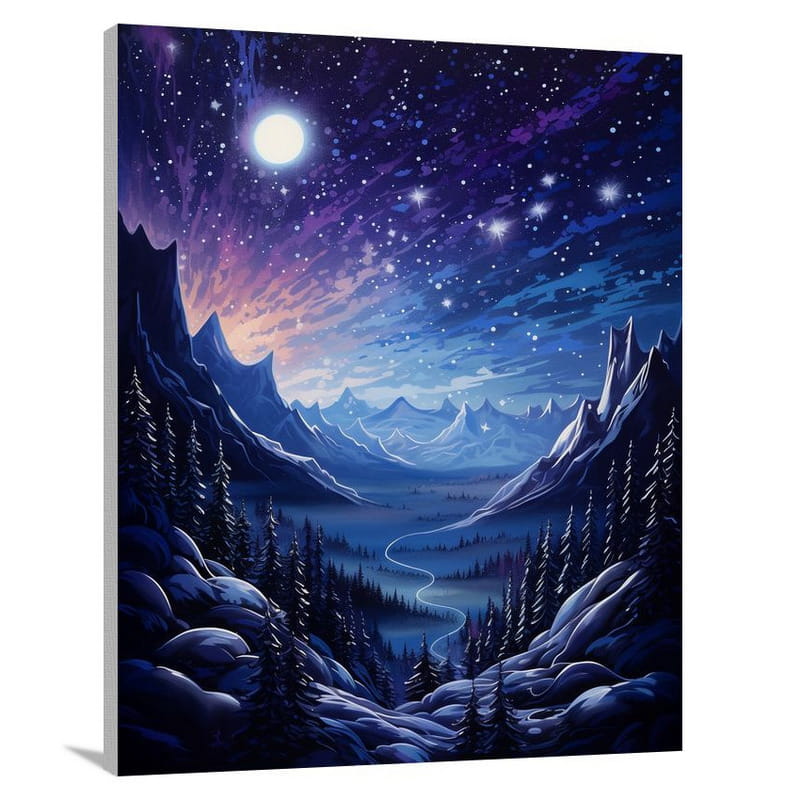 Night Sky's Secrets - Contemporary Art - Canvas Print