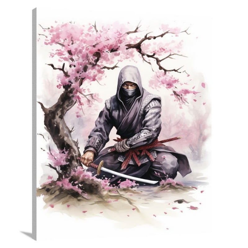 Ninja's Blossoming Vow - Canvas Print