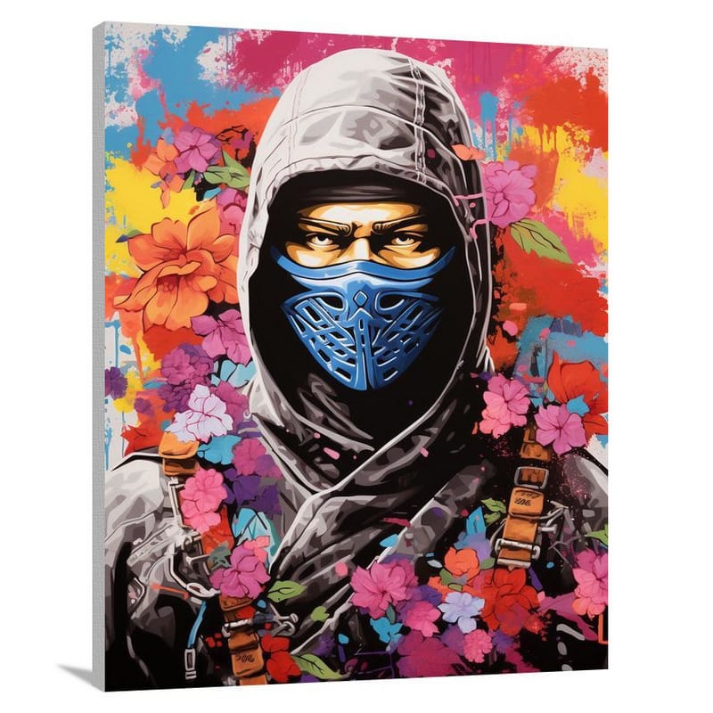 Ninja's Hidden Bloom - Canvas Print