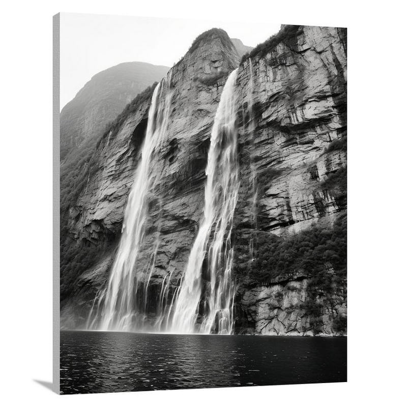 Norway - Black and White - Canvas Print