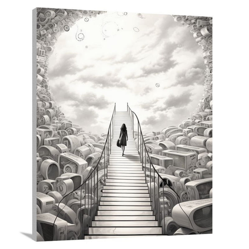 Numbered Path to Knowledge - Canvas Print
