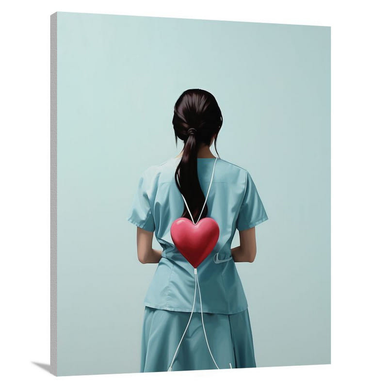 Nurse's Heartbeat - Minimalist - Canvas Print