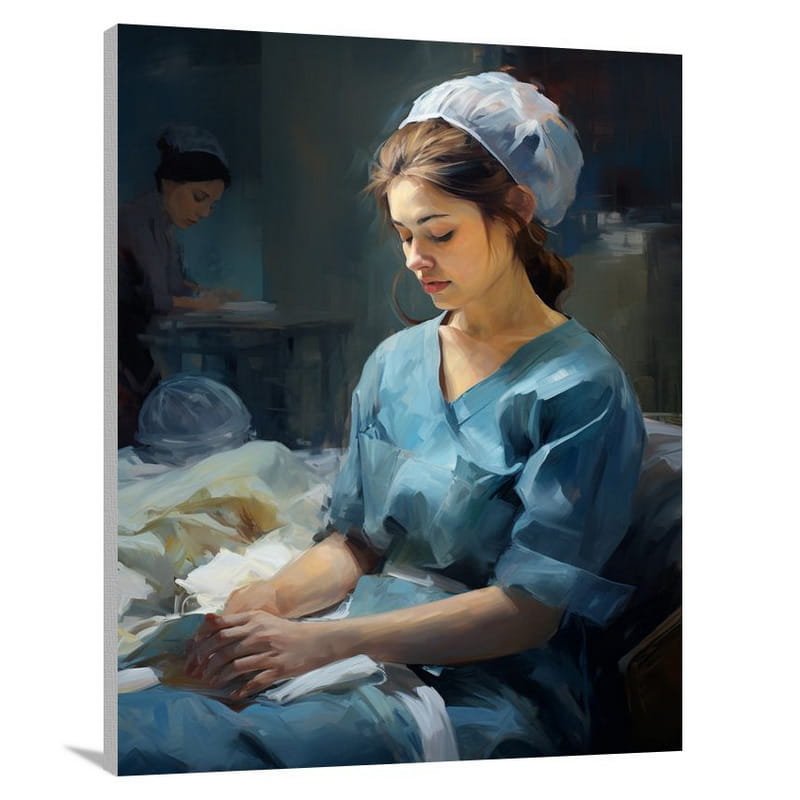 Nurse's Tender Touch - Canvas Print