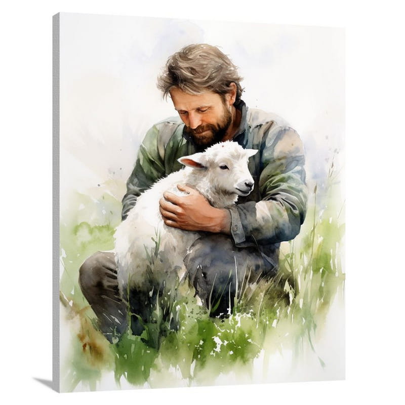 Nurturing Innocence: Farmer's Love - Canvas Print