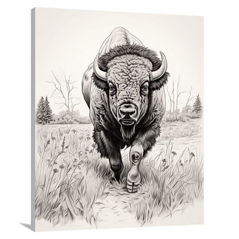 Oklahoma's Wild Spirit - Black And White - Canvas Print