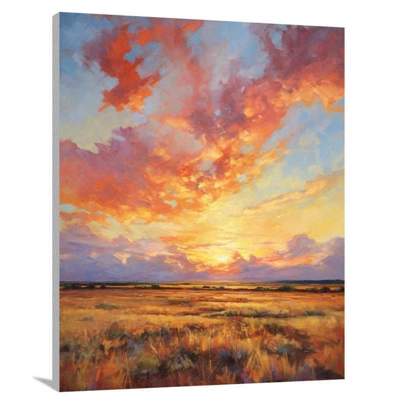 Oklahoma Sunset - Impressionist - Canvas Print