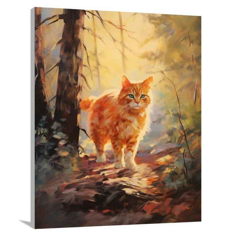 Orange Cat in the Mystical Woods - Canvas Print