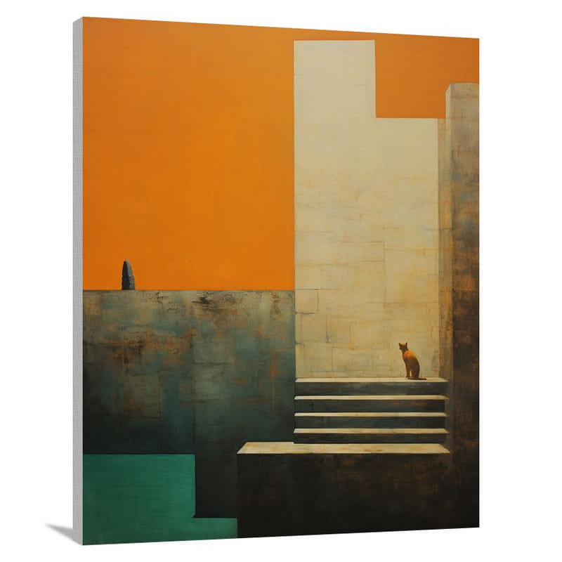Orange Cat: Moonlit Secrets - Canvas Print
